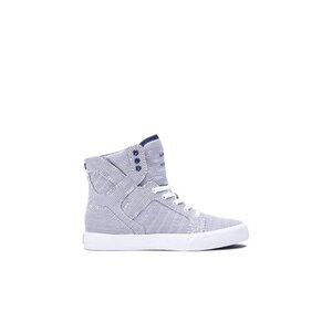 Supra Big Boys' Skytop Muska Shoes White-Navy  US 4.5
